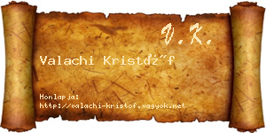 Valachi Kristóf névjegykártya