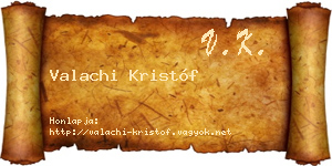 Valachi Kristóf névjegykártya